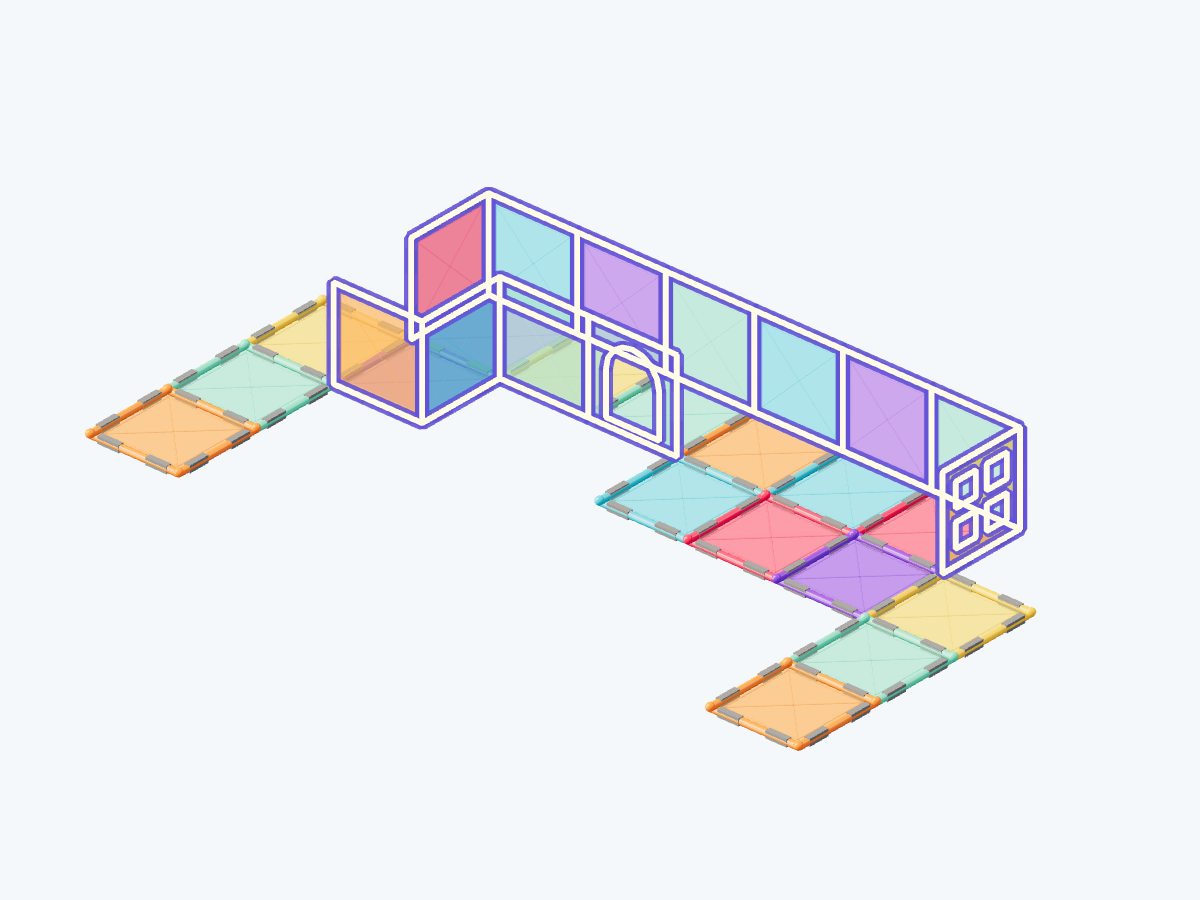 3. Build storey 1 of the colored walls