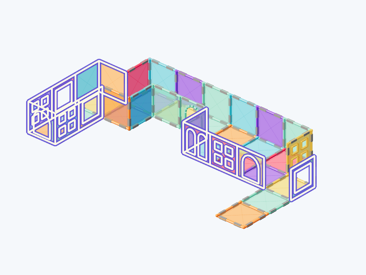 4. Build storey 1 of the colored walls