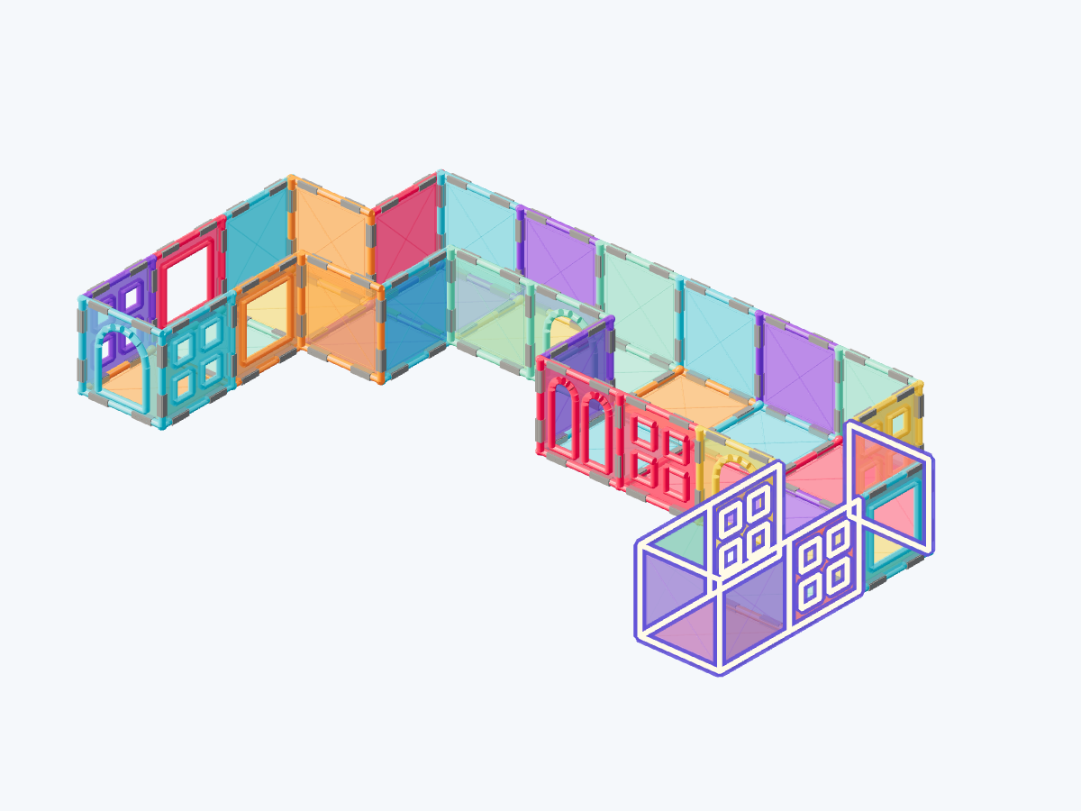 5. Build storey 1 of the colored walls
