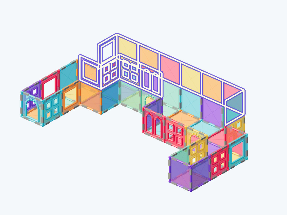 6. Build storey 2 of the colored walls