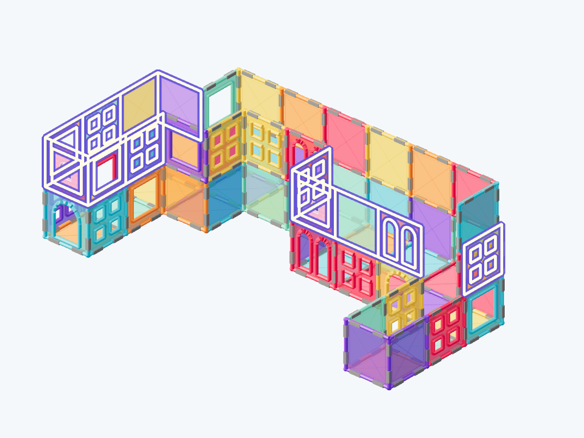 7. Build storey 2 of the colored walls