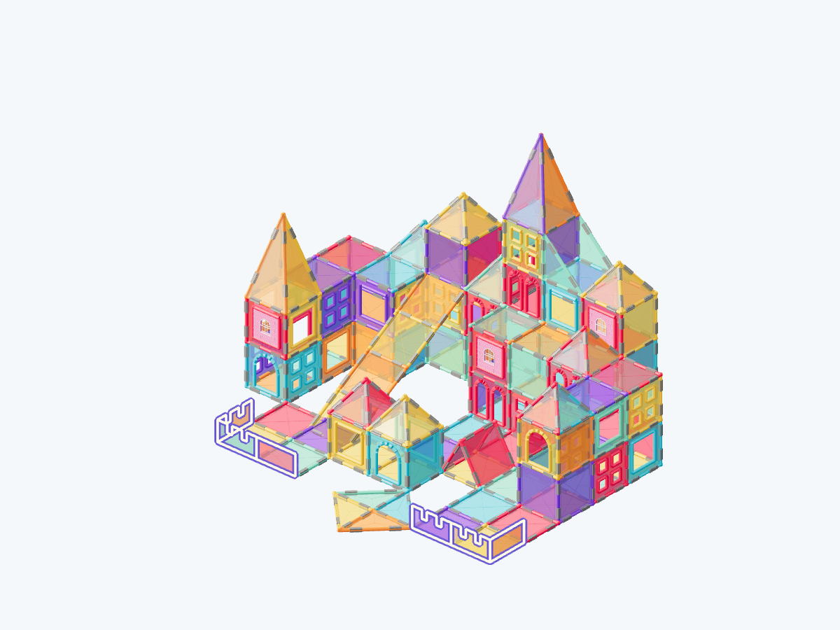 31. Finish the courtyard with low colored battlements